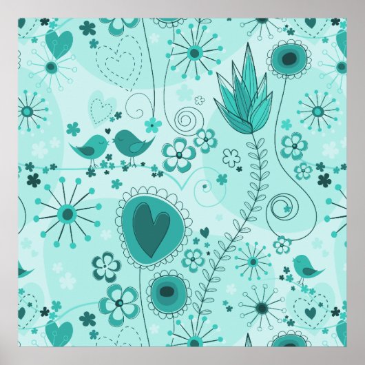 ガーデンお洒落インターコイズポスター ポスター (正面)