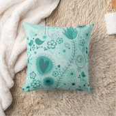 ガーデンお洒落インティール(緑がかった色)枕 クッション (ブランケット)