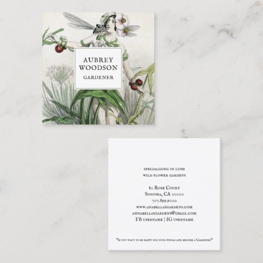 ガーデンお洒落ガーデン妖精 スクエア名刺 (正面/裏面)