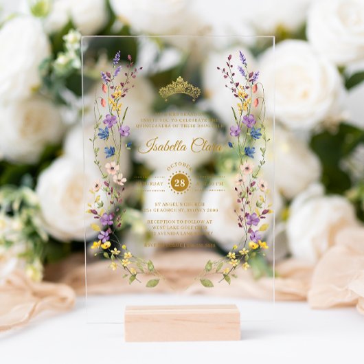 ガーデンお洒落キンセアニラアクリル招待状 アクリル招待状