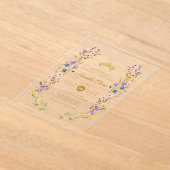 ガーデンお洒落キンセアニラアクリル招待状 アクリル招待状 (レイダウン)