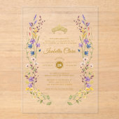 ガーデンお洒落キンセアニラアクリル招待状 アクリル招待状 (正面)