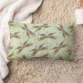 ガーデンお洒落ドラゴンフライ模様オンセージ緑 ランバークッション (ブランケット)