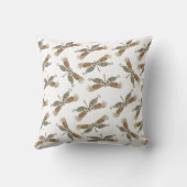 ガーデンお洒落ドラゴンフライ模様オン白 クッション (裏面)