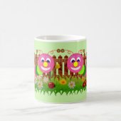 ガーデンお洒落バグ緑のフェンスファンキーかわいい子 モーフィングマグカップ (中央)