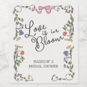 ガーデンお洒落パーティードードルフローラブライダルシャワー ワインラベル (シングルラベル)