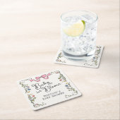 ガーデンお洒落パーティードードルフローラベビーシャワー スクエアペーパーコースター (インサイチュ)