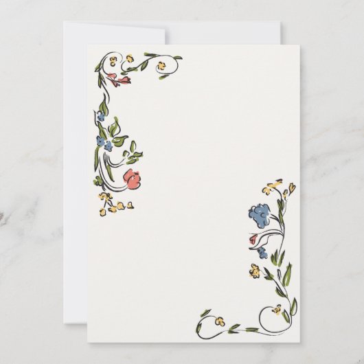 ガーデンお洒落パーティーフローラシャワーベビーアドバイス 招待状 (裏面)