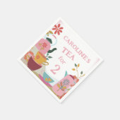 ガーデンお洒落ピンクティーパーティー2回目の誕生日 スタンダードカクテルナプキン (角)