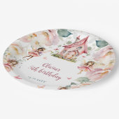ガーデンお洒落フェアリーティーパーティーガールズ誕生日 ペーパープレート (アングル)