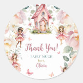 ガーデンお洒落フェアリーティーパーティーガールズ誕生日 ラウンドシール (正面)