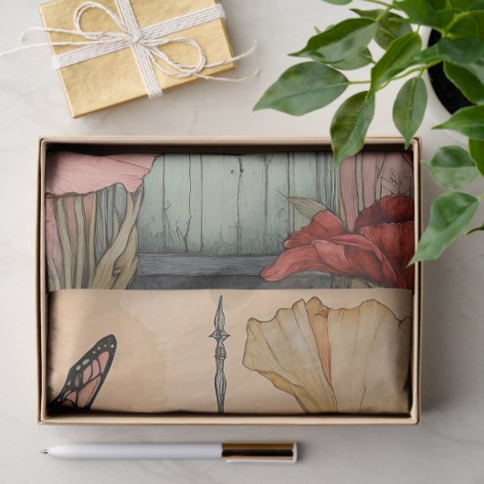 ガーデンお洒落フェアリーハウスデクページ 薄葉紙 (ギフト)