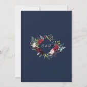 ガーデンお洒落ブルガンディブルーフラワーバーベキュー 招待状 (裏面)