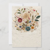 ガーデンお洒落プレス花ボヘミアンブライダル 招待状 (裏面)