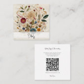 ガーデンお洒落プレス花ボヘミアン結婚ズ スクエア名刺 (正面/裏面)