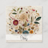 ガーデンお洒落プレス花ボヘミアン結婚ズ スクエア名刺 (正面)