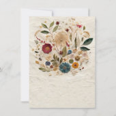 ガーデンお洒落プレス花ボヘミアン結婚ズ 招待状 (裏面)