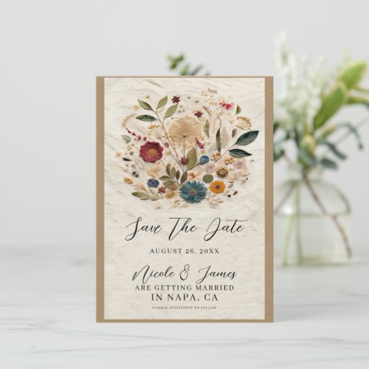 ガーデンお洒落プレス花ボヘミアン結婚ズ 招待状 (スタンド正面)