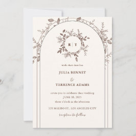 ガーデンお洒落ロマンス：結婚式招待状 招待状
