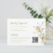 ガーデンお洒落ワイルドフラワーウェディングRSVP詳細 エンクロージャーカード (スタンド正面)