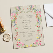 ガーデンお洒落ワイルドフラワークラシック結婚ズ アクリル招待状