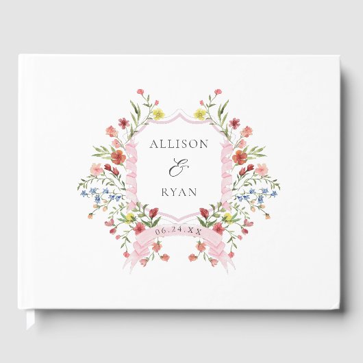 ガーデンお洒落ワイルドフラワー結婚ズ ゲストブック (正面)