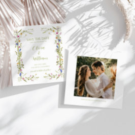 ガーデンお洒落ワイルドフラワー結婚ズ セーブザデート