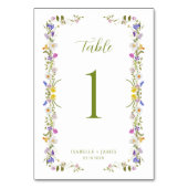 ガーデンお洒落ワイルドフラワー結婚ズ テーブルナンバー (正面)
