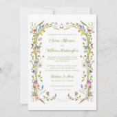 ガーデンお洒落ワイルドフラワー結婚ズ 招待状 (正面)