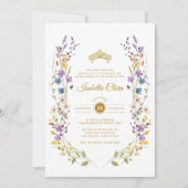 ガーデンお洒落金ゴールドキンセアニラ招待状 招待状 (正面)