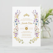 ガーデンお洒落金ゴールドキンセアニラ招待状 招待状 (スタンド正面)