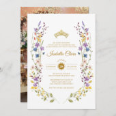 ガーデンお洒落金ゴールドキンセアニラ招待状 招待状 (正面/裏面)