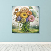 ガーデンお洒落開花 キャンバスプリント (インサイチュ (ウッドフロア))