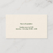 ガーデンから生まれたにんじんたち 名刺 (裏面)