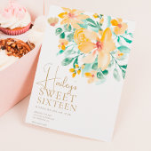 ガーデンかわいらしイエローグリーンフローラスウィート16 招待状