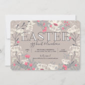 ガーデンかわいらしイースターエッグ狩りとランチ招待状 招待状 (正面)