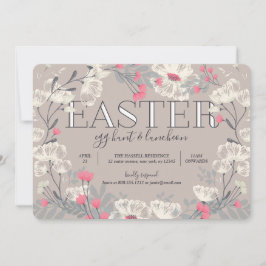 ガーデンかわいらしイースターエッグ狩りとランチ招待状 招待状