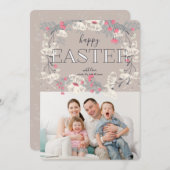ガーデンかわいらしイースター写真 招待状 (正面/裏面)