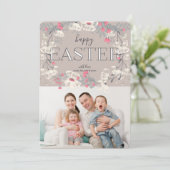 ガーデンかわいらしイースター写真 招待状 (スタンド正面)