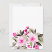 ガーデンかわいらしピンクフローラ水彩ブライダルシャワー 招待状 (裏面)