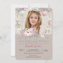 ガーデンかわいらしフォトファースト聖餐式 招待状