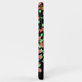 ガーデンかわいらしフラワーコーラルレッドグリーンオンブラック Case-Mate iPhoneケース (裏面/右)