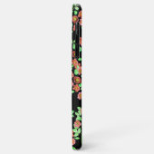 ガーデンかわいらしフラワーコーラルレッドグリーンオンブラック Case-Mate iPhoneケース (裏面/左)