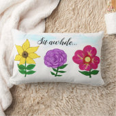 ガーデンかわいらしフラワーズグリーン装飾用クッション ランバークッション (ブランケット)