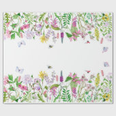 ガーデンかわいらしフラワーハチフローラ植物芸術 ラッピングペーパー (フラット)