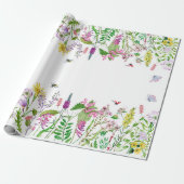 ガーデンかわいらしフラワーハチフローラ植物芸術 ラッピングペーパー (アンロールド)
