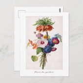 ガーデンかわいらしフレンドシップフラワーズフローラブーケ ポストカード (正面/裏面)
