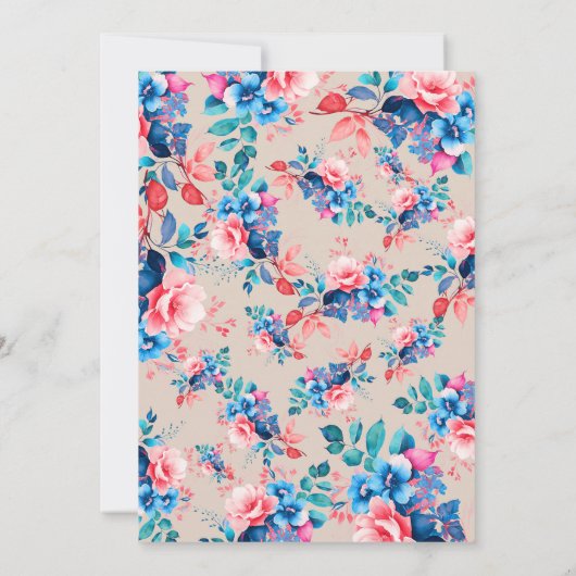 ガーデンかわいらしフローラベビーシャワーシャンパン 招待状 (裏面)