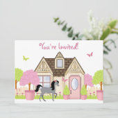 ガーデンかわいらしホースバースデーパーティ招待状 招待状 (スタンド正面)