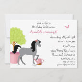 ガーデンかわいらしホースバースデーパーティ招待状 招待状 (裏面)